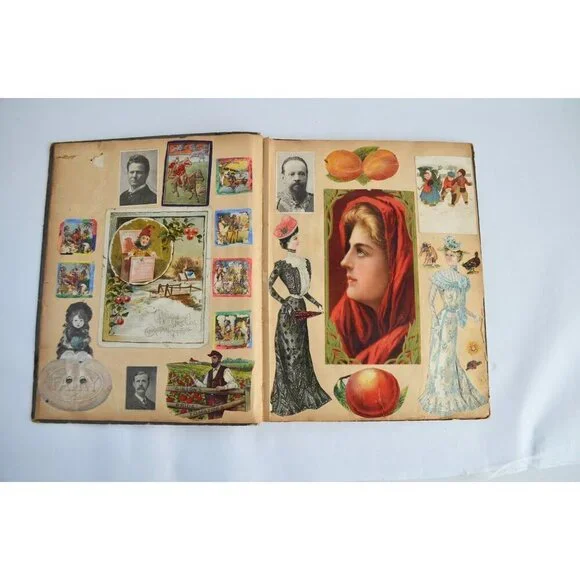 Early 1900s Antique Scrapbook Album 40 Full Pages Victorian - Picture 6 of 16